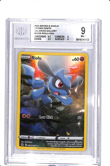 Riolu Crown Zenith: Galarian Gallery Holo Rare GG26/GG70 BGS 9