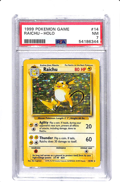 Raichu Base Set (Unlimited) Holo Rare #14 PSA 7