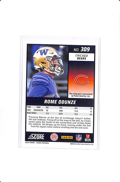 2024 PANINI SCORE ROME ODUNZE ROOKIE AUTO #309