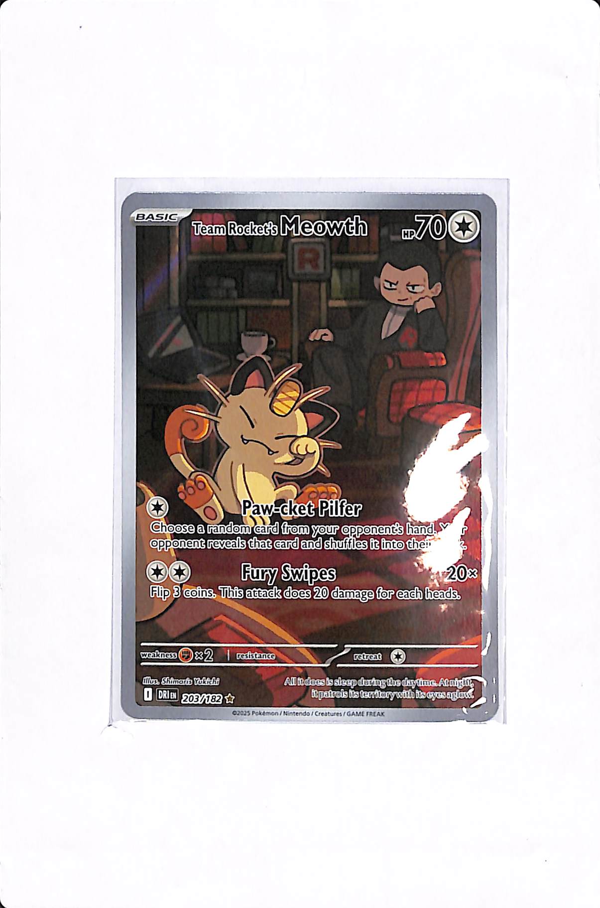 Team Rocket's Meowth Destined Rivals Illustration Rare 203/182