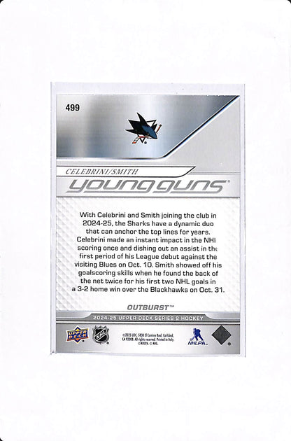 2024-25 UPPER DECK SERIES 2 MACKLIN CELEBRINI WILL SMITH OUTBURST YOUNG GUNS TEAMMATES #499