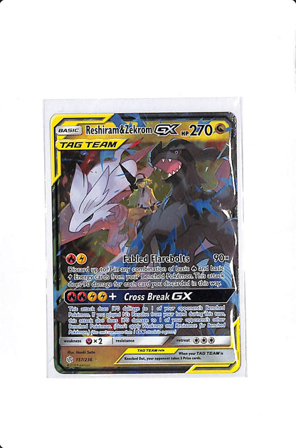 Reshiram & Zekrom GX Cosmic Eclipse Ultra Rare 157/236