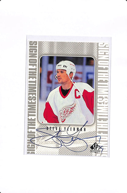 1999 UPPER DECK SP AUTHENTIC STEVE YZERMAN SIGN OF THE TIMES #SY