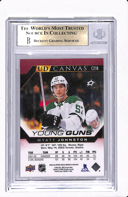 2022-23 UD SERIES 2 WYATT JOHNSTON CANVAS YOUNG GUNS BGS 9.5