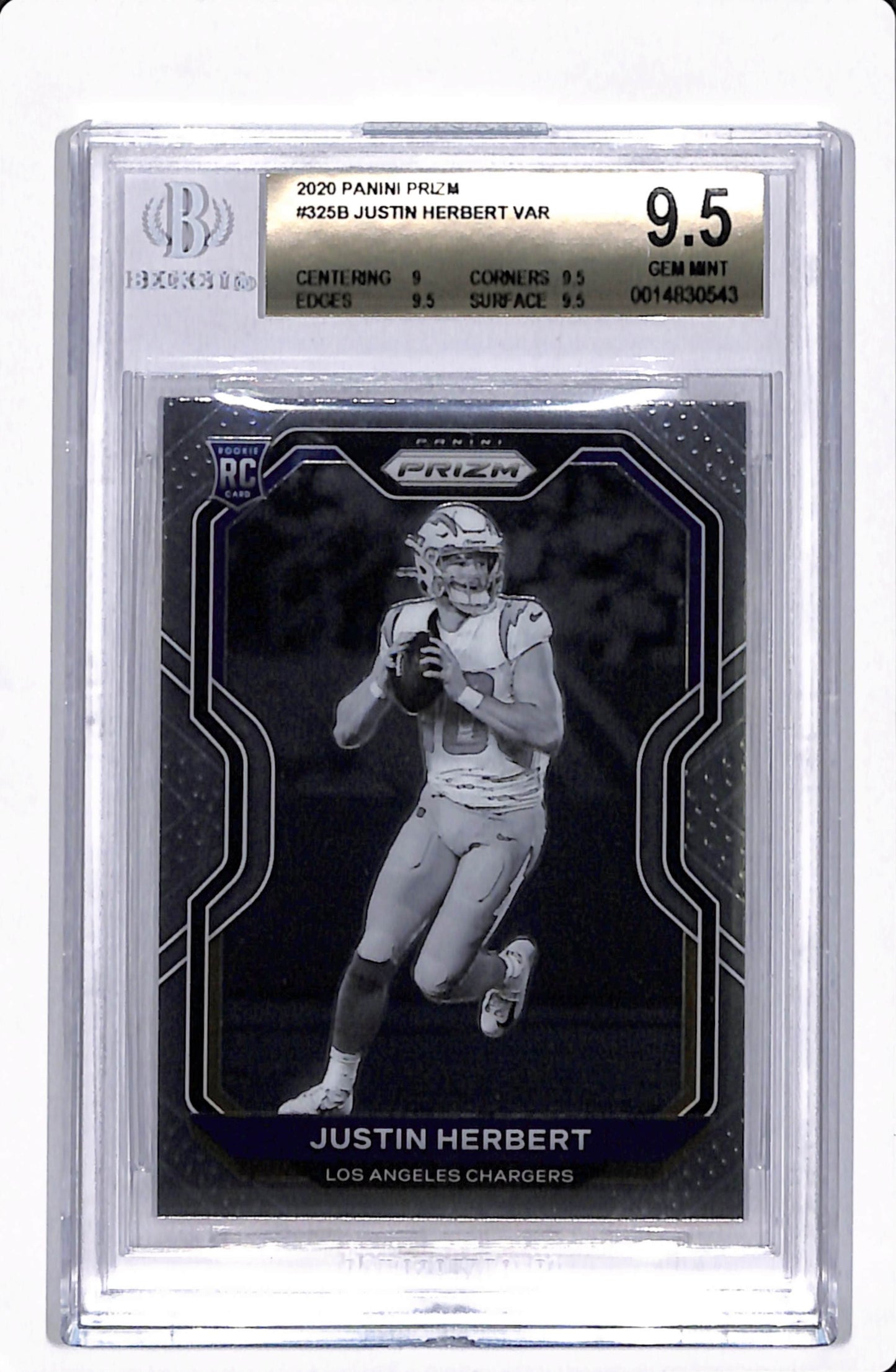 2020 PRIZM JUSTIN HERBERT VARIATION NEGATIVE ROOKIE BGS 9.5