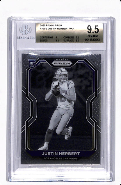2020 PRIZM JUSTIN HERBERT VARIATION NEGATIVE ROOKIE BGS 9.5