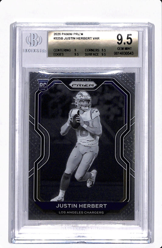 2020 PRIZM JUSTIN HERBERT VARIATION NEGATIVE ROOKIE BGS 9.5