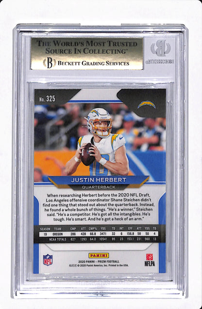 2020 PRIZM JUSTIN HERBERT VARIATION NEGATIVE ROOKIE BGS 9.5