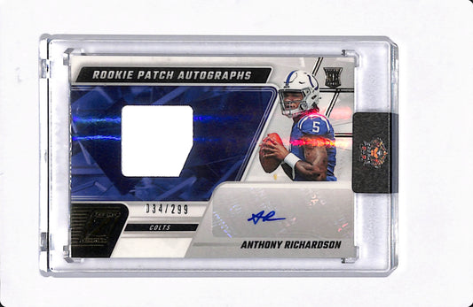 2023 ZENITH ANTHONY RICHARDSON ROOKIE PATCH AUTO /299