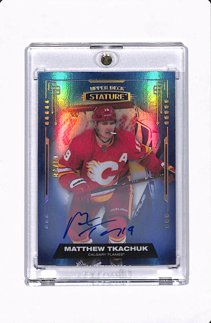 2021-22 STATURE MATTHEW TKACHUK BLUE AUTO /10