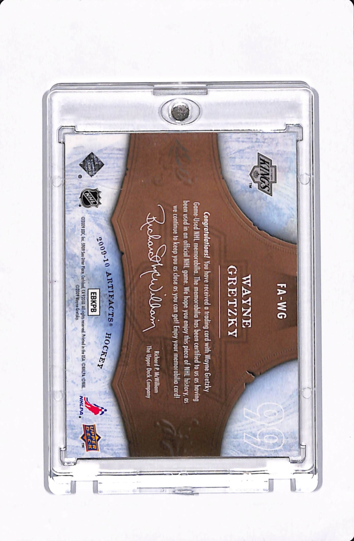2009-10 UD ARTIFACTS WAYNE GRETZKY FROZEN ARTIFACTS /199