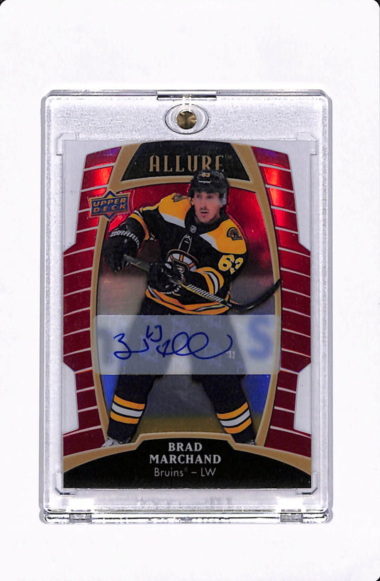 2019-20 ALLURE HOCKEY BRAD MARCHAND RED RAINBOW AUTO DIE-CUT