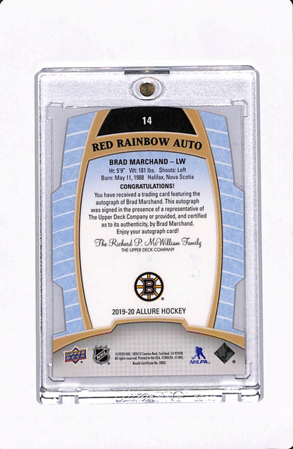 2019-20 ALLURE HOCKEY BRAD MARCHAND RED RAINBOW AUTO DIE-CUT