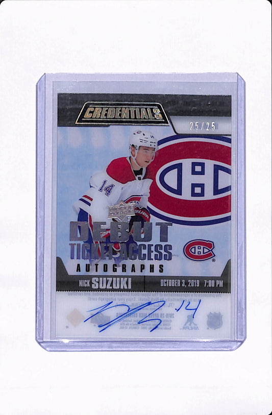 2019-20 CREDENTIALS NICK SUZUKI DEBUT TICKET ACCESS /25