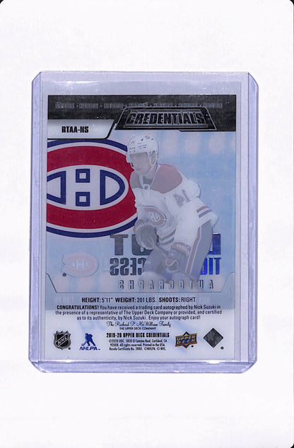 2019-20 CREDENTIALS NICK SUZUKI DEBUT TICKET ACCESS /25