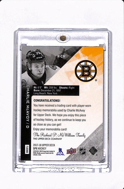 2017-18 UPPER DECK SPX CHARLIE MCCAVOY PATCH /25