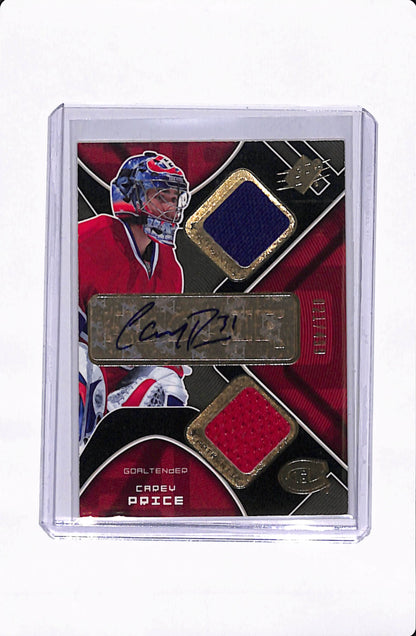 2007-08 SPX HOCKEY CAREY PRICE PATCH AUTO /499