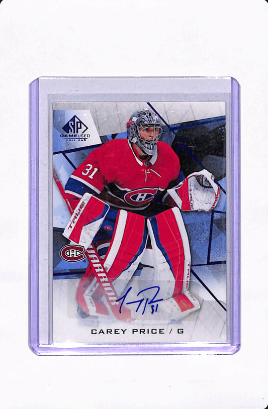2021-22 SP GAME USED CAREY PRICE AUTO BLUE INK