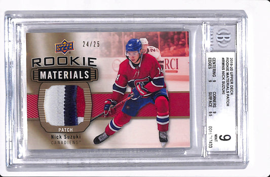 2019-20 UD SERIES TWO NICK SUZUKI ROOKIE MATERIALS /25 BGS 9