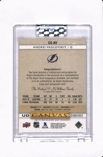 2019-20 CLEAR CUT ANDREI VASILEVSKY RED AUTO /88