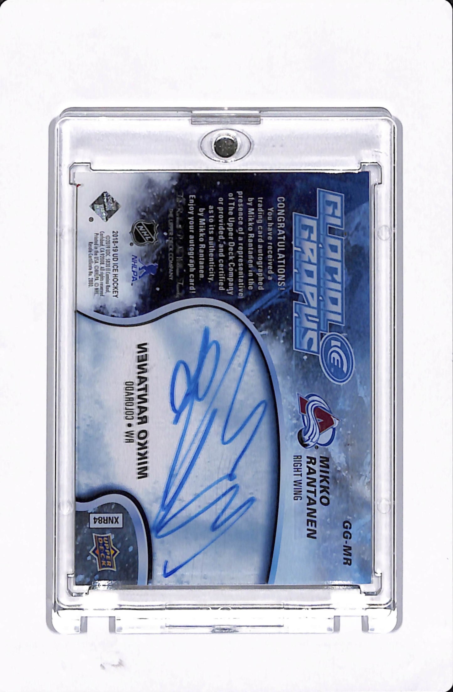 2018-19 UD ICE HOCKEY GLACIAL GRAPHS MIKKO RANTANEN AUTO