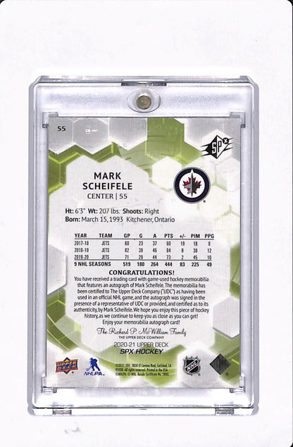2020-21 SPX HOCKEY MARK SCHEIFELE PATCH AUTO /25