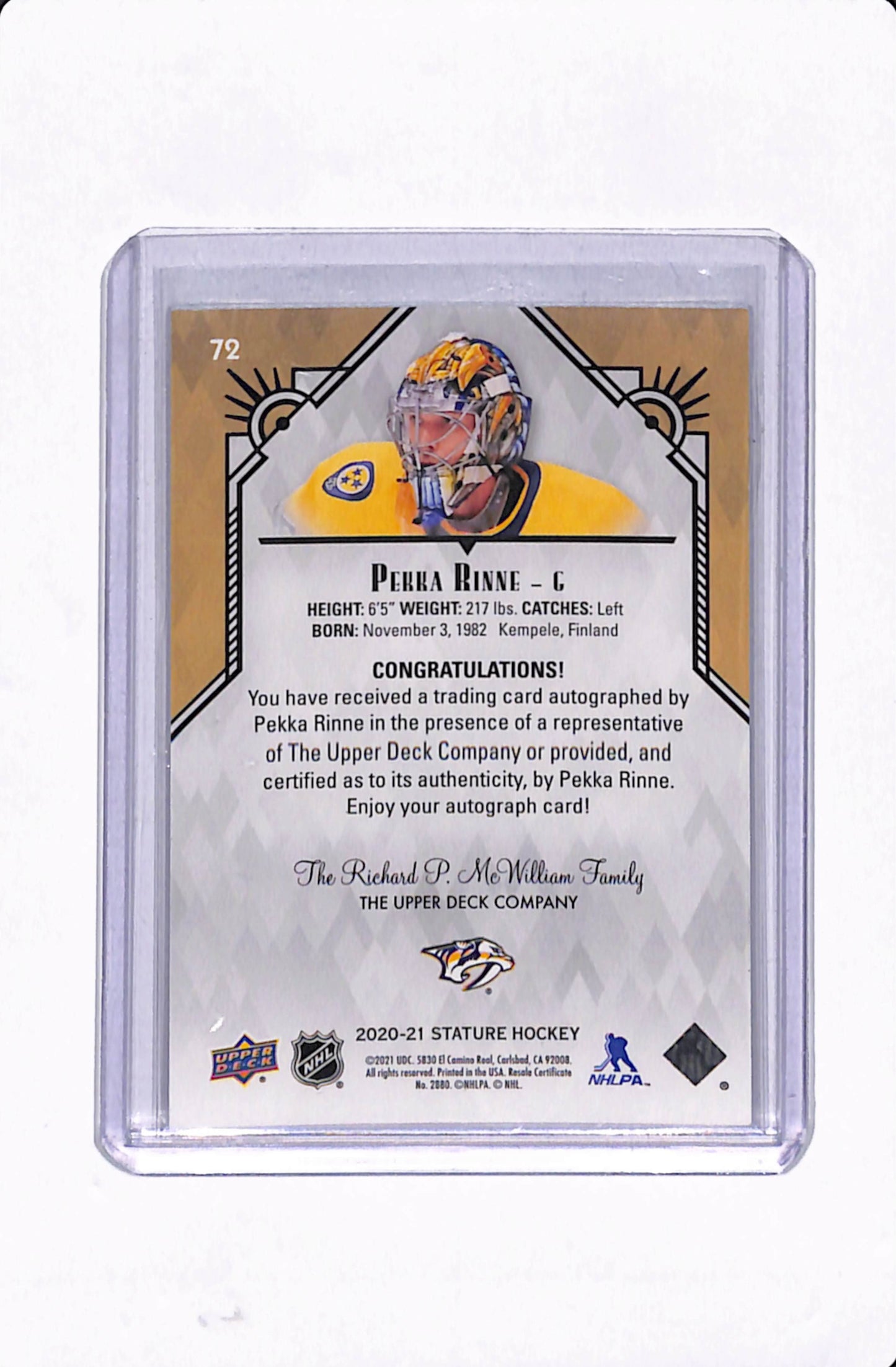 2020-21 STATURE PEKKA RINNE AUTO