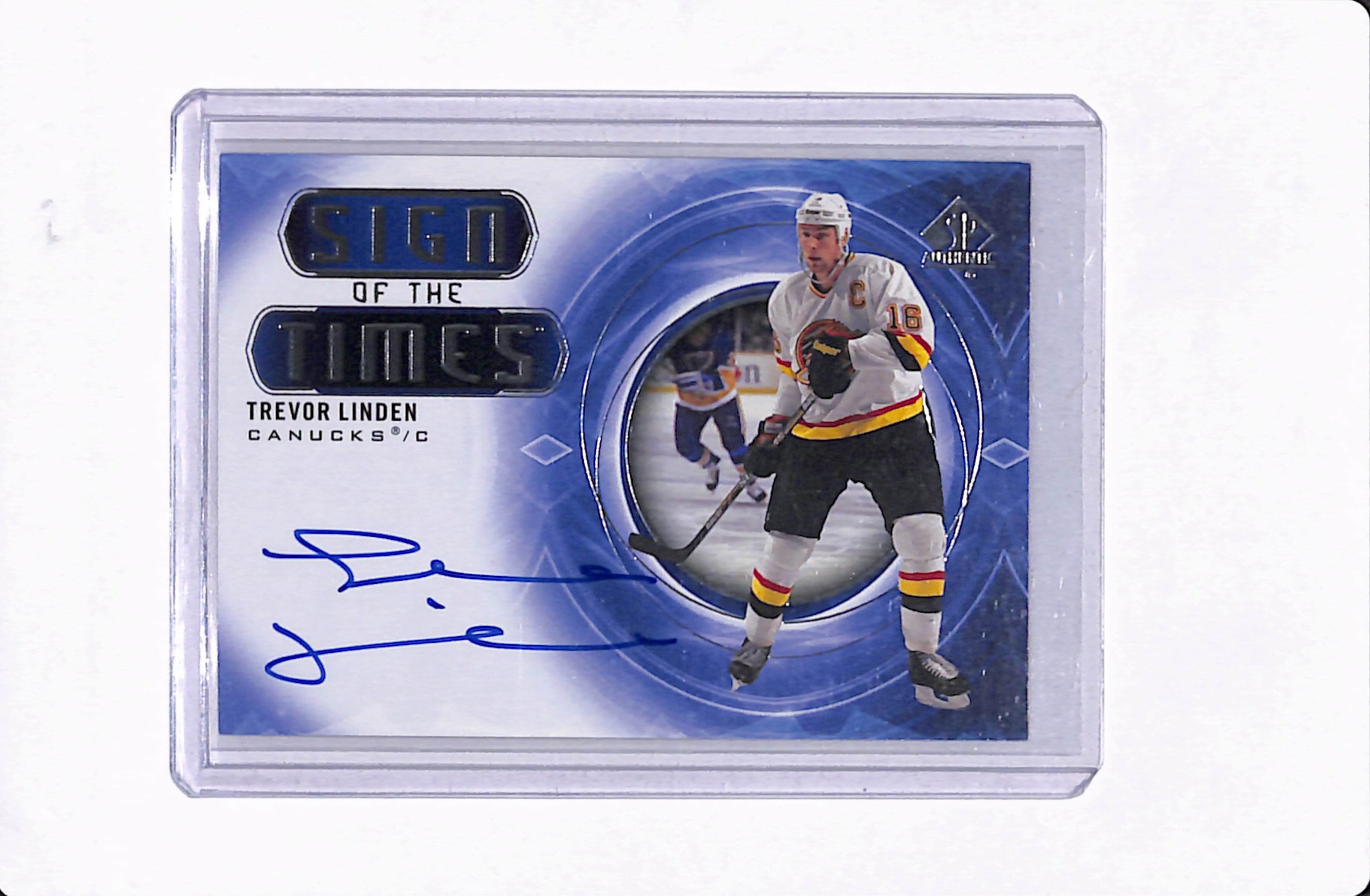 2020-21 SP AUTHENTIC TREVOR LINDEN SIGN OF THE TIMES