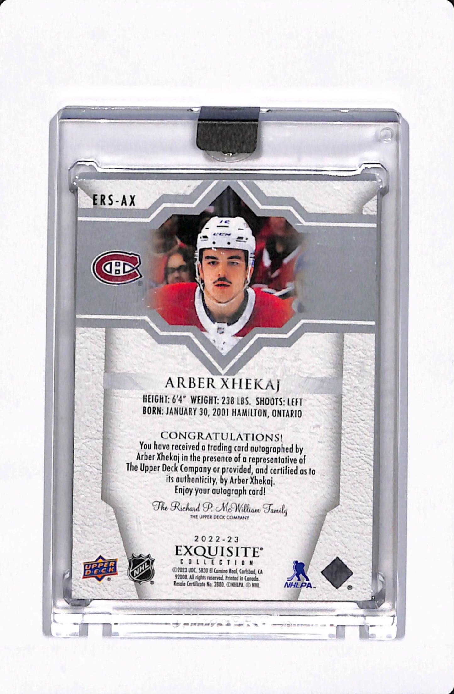 2023 UD EXQUISITE ROOKIE ARBER XHEKAJ AUTO /99
