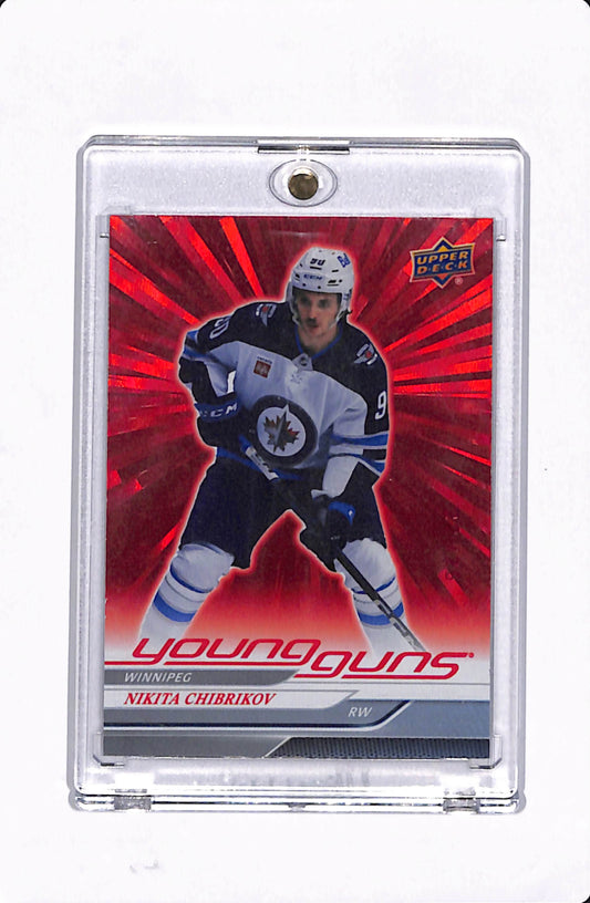 2024-25 UD SERIES 1 NIKITA CHIBRIKOV YOUNG GUNS RED OUTBURST /25