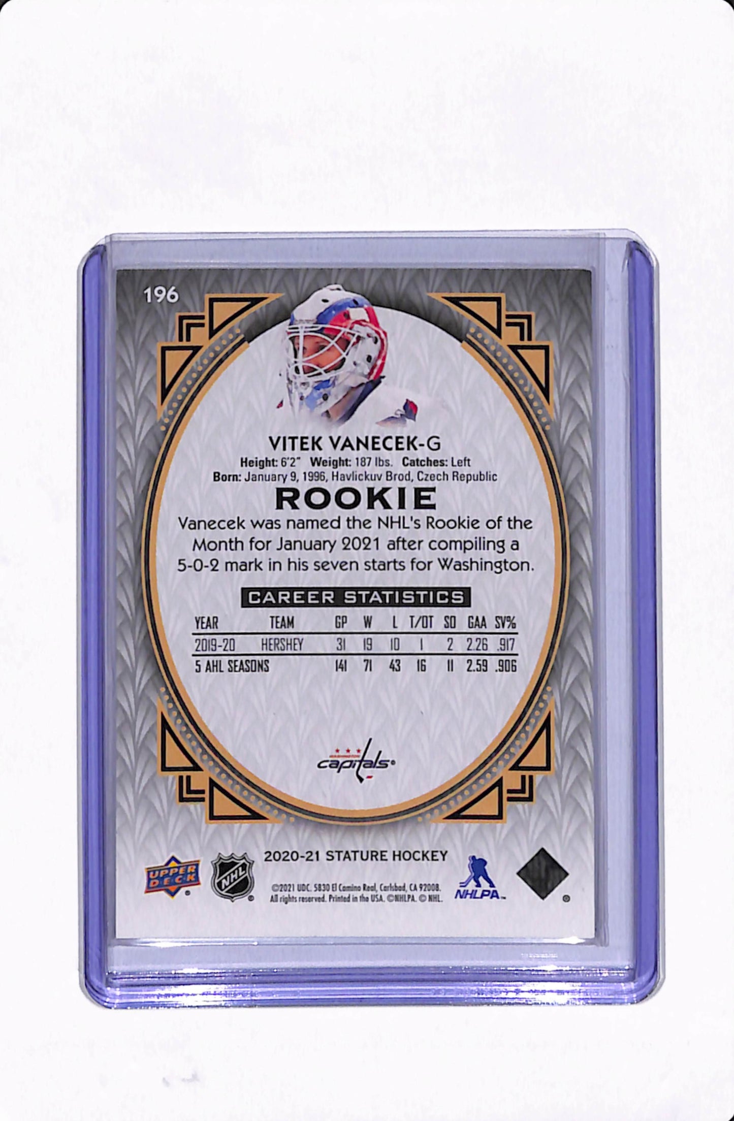 2020-21 STATURE VITEK VANECEK ROOKIE 1/1