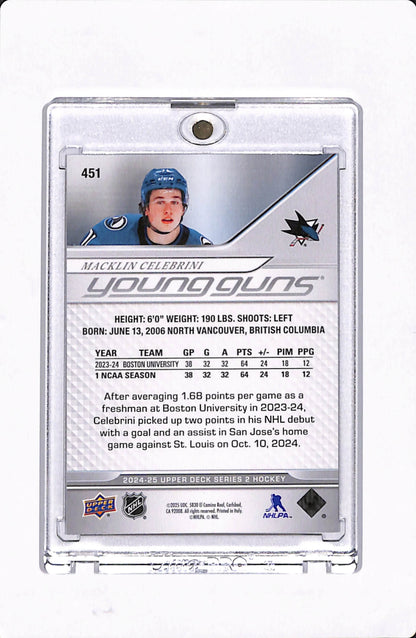 2024-25 UD SERIES 2 MACKLIN CELEBRINI YOUNG GUNS