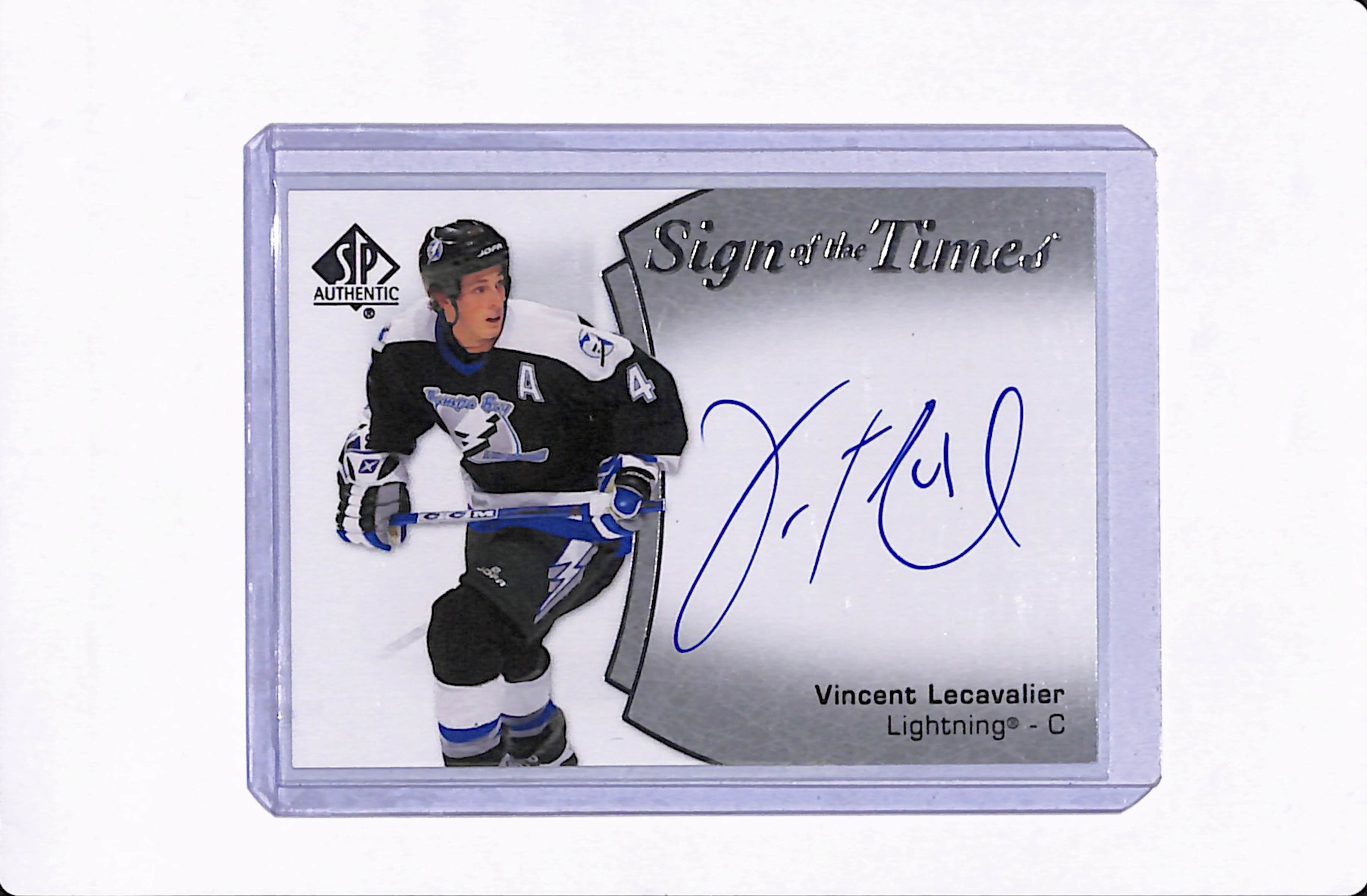 2021-22 SP AUTHENTIC VINCENT LECAVALIER VINCENT LECAVALIER SIGN OF THE TIMES
