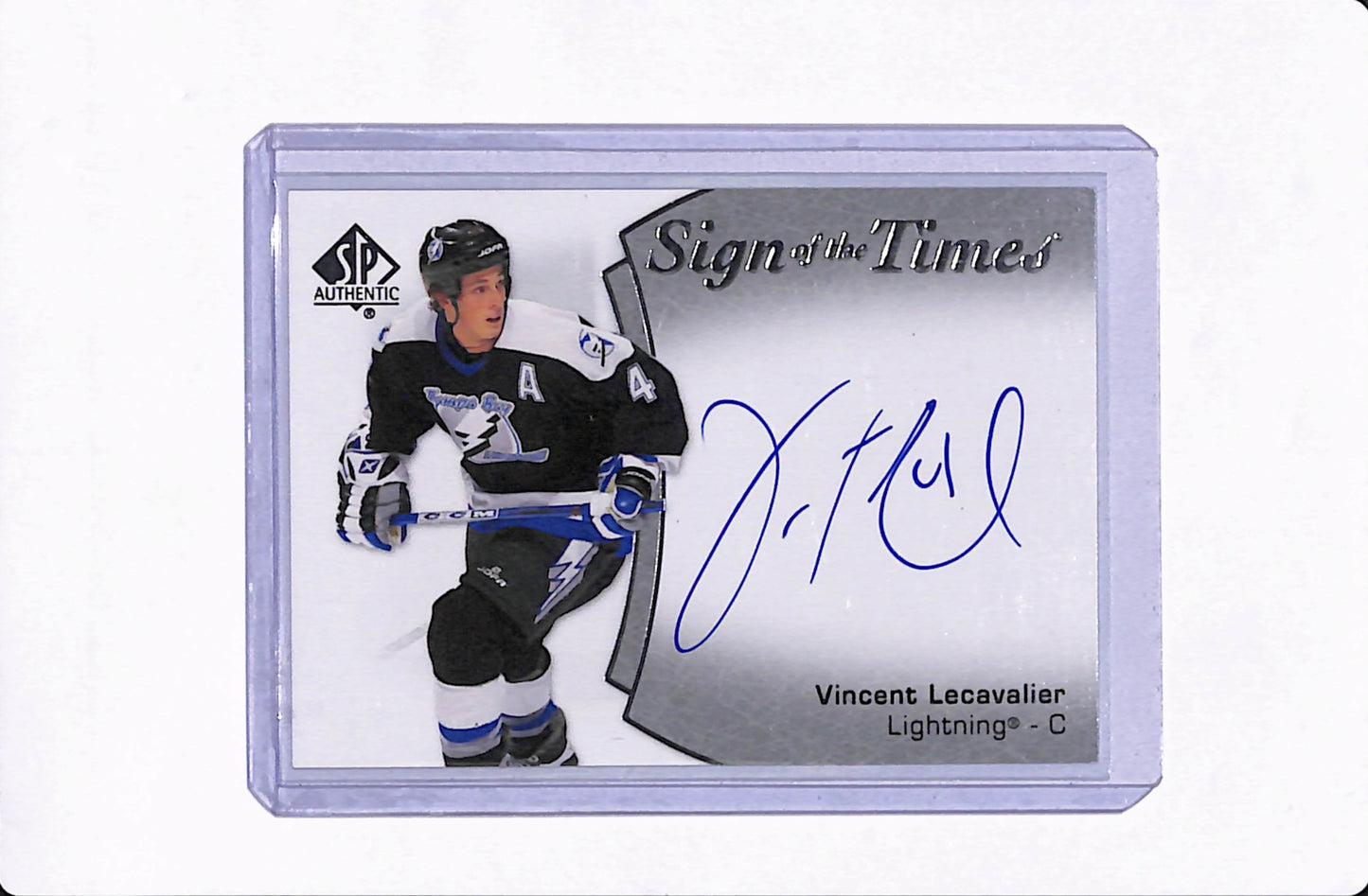 2021-22 SP AUTHENTIC VINCENT LECAVALIER VINCENT LECAVALIER SIGN OF THE TIMES