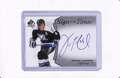 2021-22 SP AUTHENTIC VINCENT LECAVALIER VINCENT LECAVALIER SIGN OF THE TIMES