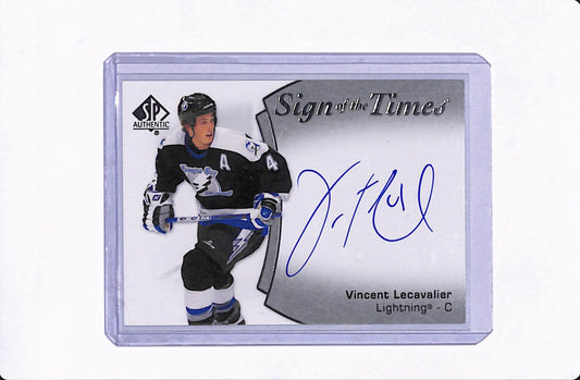 2021-22 SP AUTHENTIC VINCENT LECAVALIER VINCENT LECAVALIER SIGN OF THE TIMES