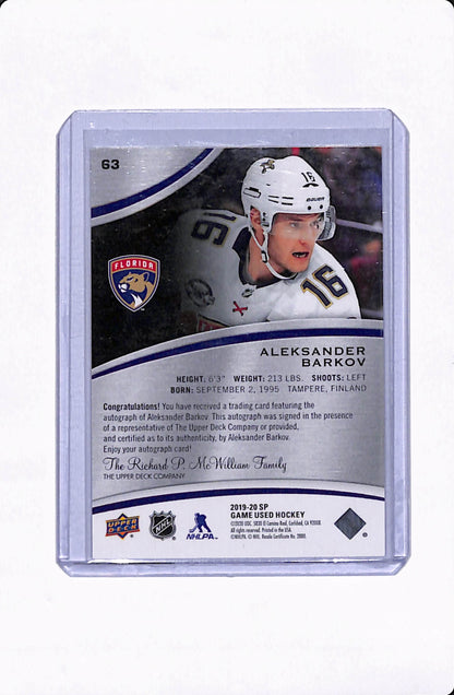 2019-20 SP GAME USED ALEKSANDER BARKOV AUTO