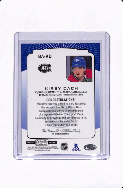 2022-23 OPC PLATINUM KIRBY DACH AUTO