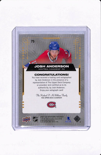 2021-22 STATURE JOSH ANDERSON AUTO /50