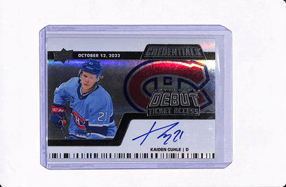 2022-23 CREDENTIALS KAIDEN GUHLE DEBUT TICKET ACCESS AUTO /99