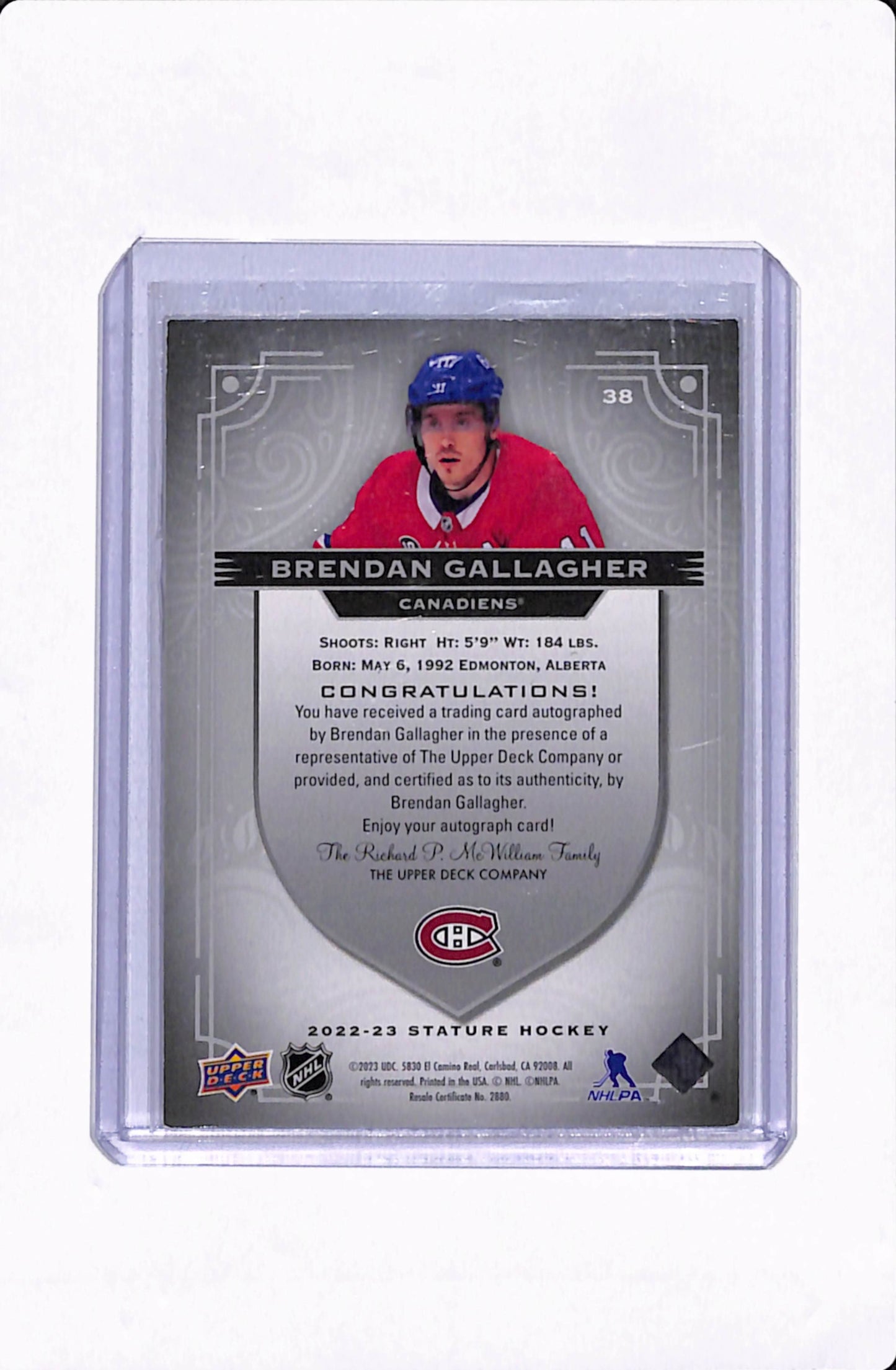 2022-23 STATURE BRENDAN GALLAGHER AUTO