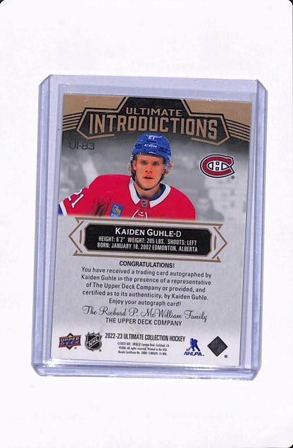 2022-23 ULTIMATE KAIDEN GUHLE INTRODUCTIONS AUTO