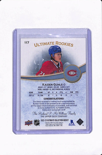 2022-23 ULTIMATE KAIDEN GUHLE ROOKIES AUTO /299