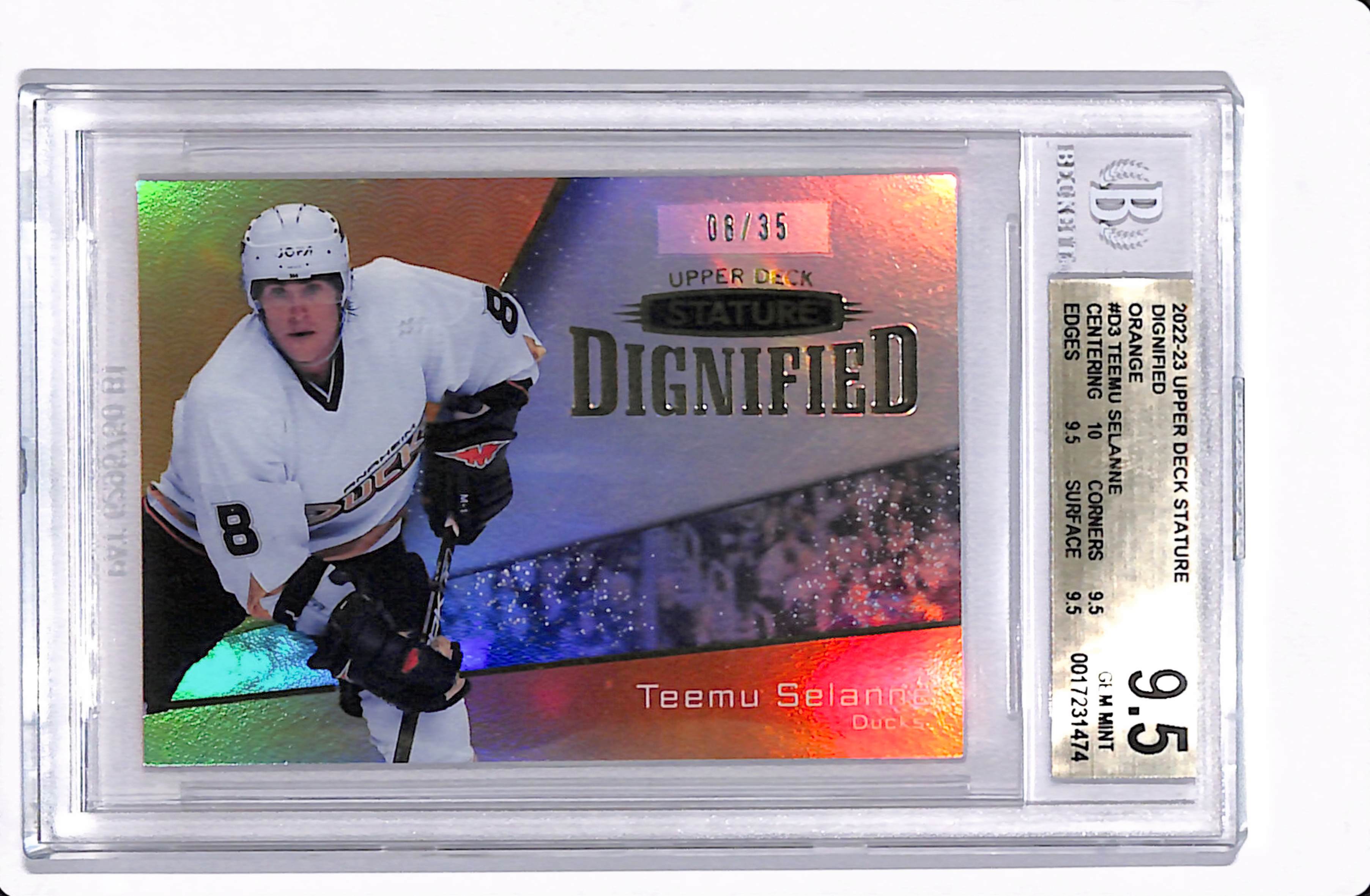 2022-23 UPPER DECK STATURE TEEMU SELANNE DIGNIFIED /35 BGS 9.5