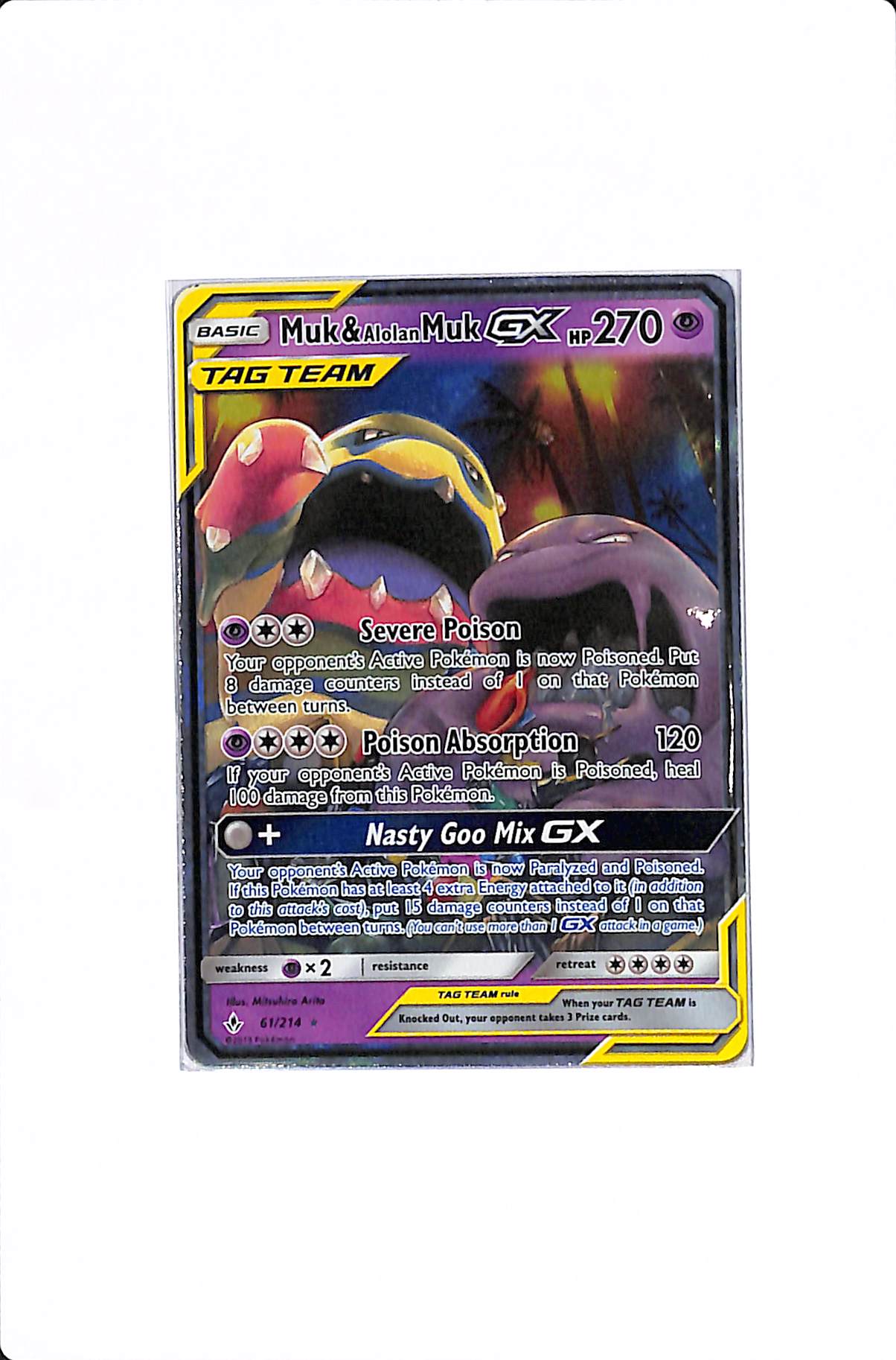 Muk & Alolan Muk GX Unbroken Bonds Ultra Rare 61