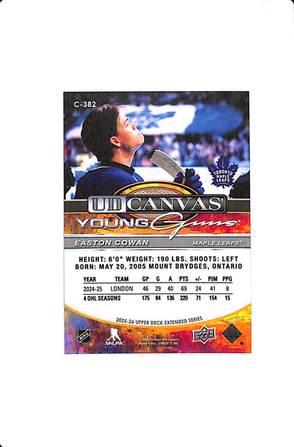2025-26 UPPER DECK EXTENDED SERIES EASTON COWAN UD CANVAS YOUNG GUNS #C-382