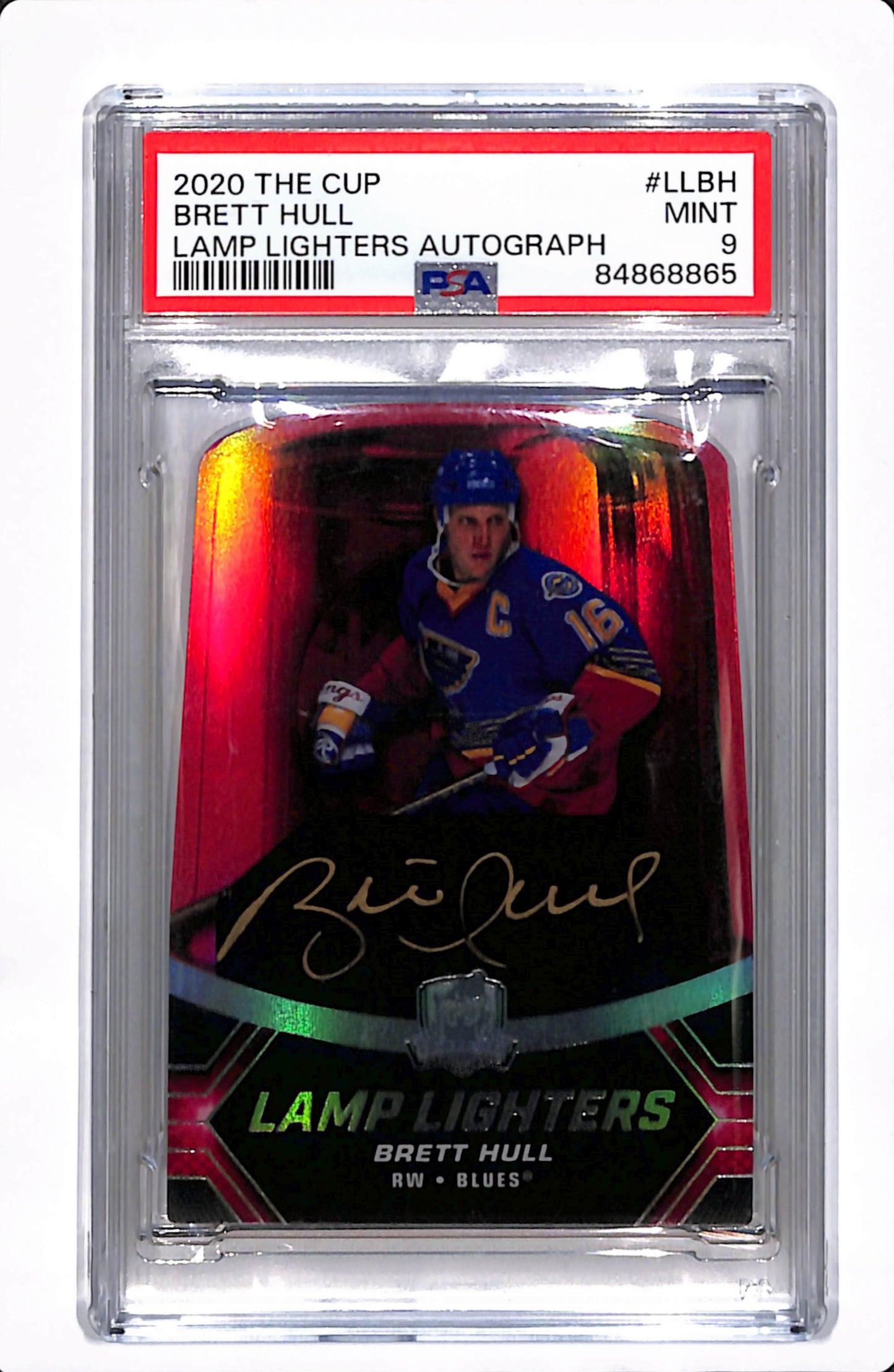2020 THE CUP BRETT HULL LAMP LIGHTERS AUTOGRAPH PSA 9
