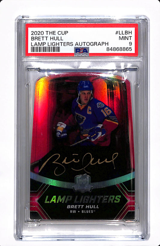 2020 THE CUP BRETT HULL LAMP LIGHTERS AUTOGRAPH PSA 9