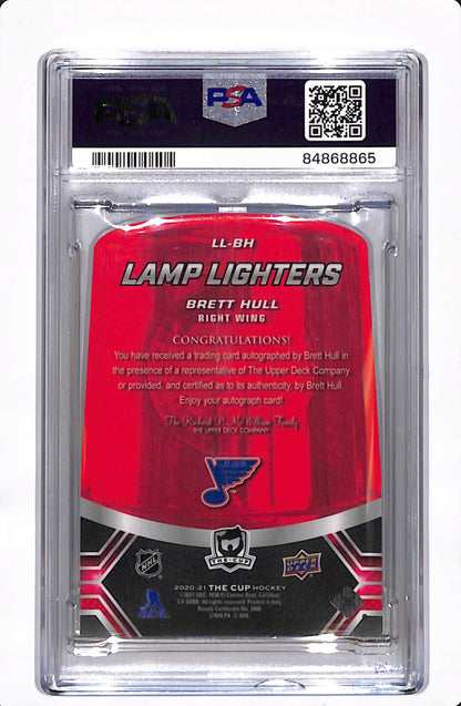 2020 THE CUP BRETT HULL LAMP LIGHTERS AUTOGRAPH PSA 9