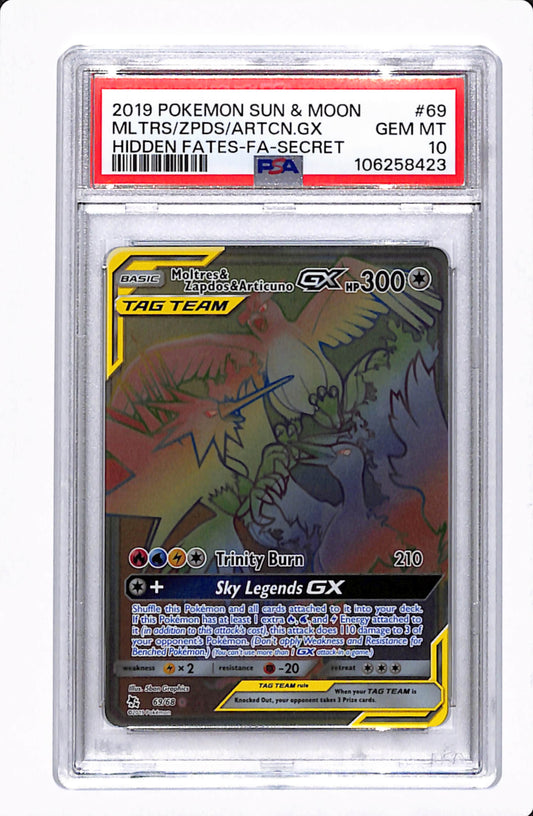 2019 SUN & MOON MOLTRES/ZAPDOS/ARTICUNO GX 69/68